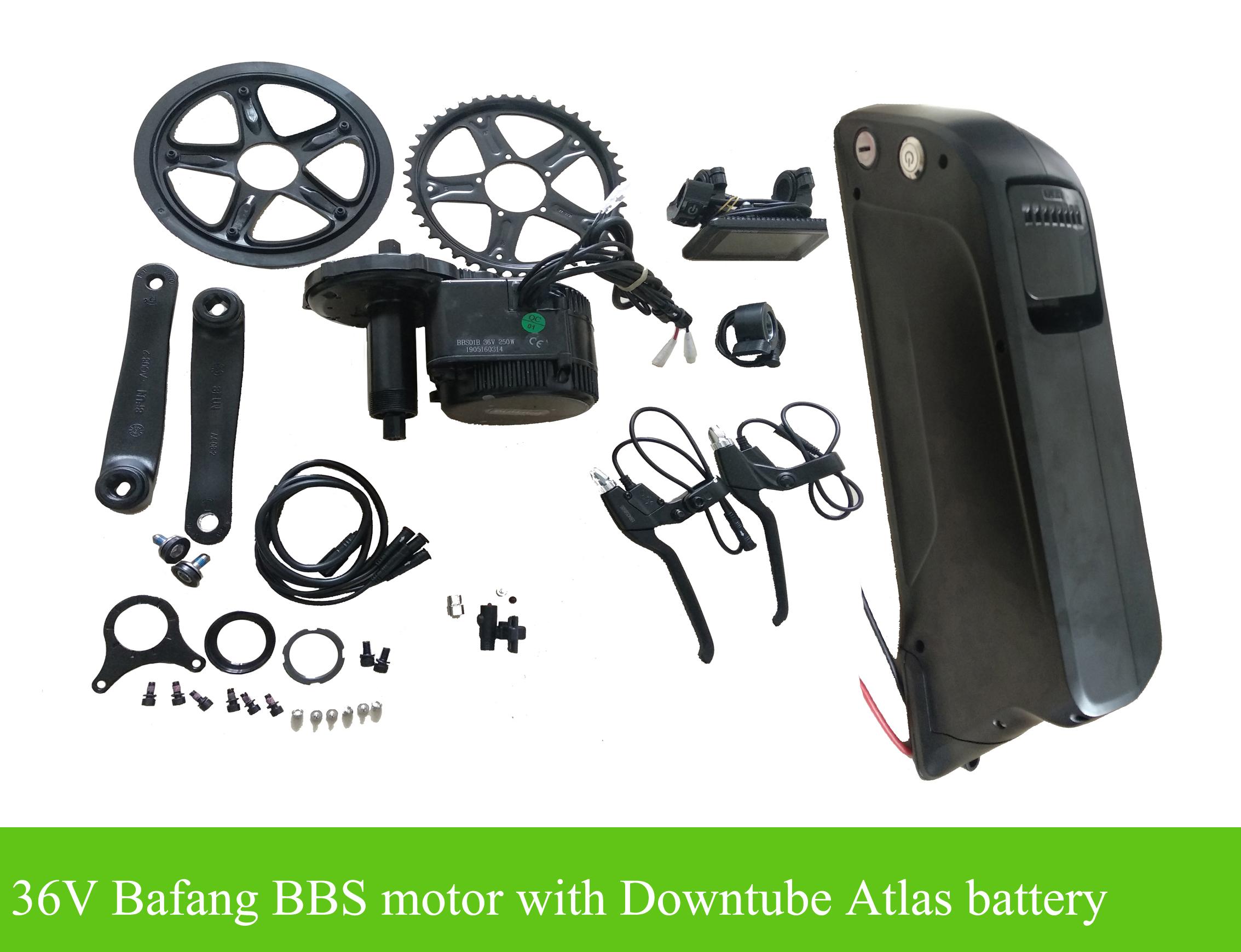 Bafang BBS01B 250W36Vフルセット Bafang bbs01b mid kit with 36V11.6AH/36V14.5AH Atlas frame battery