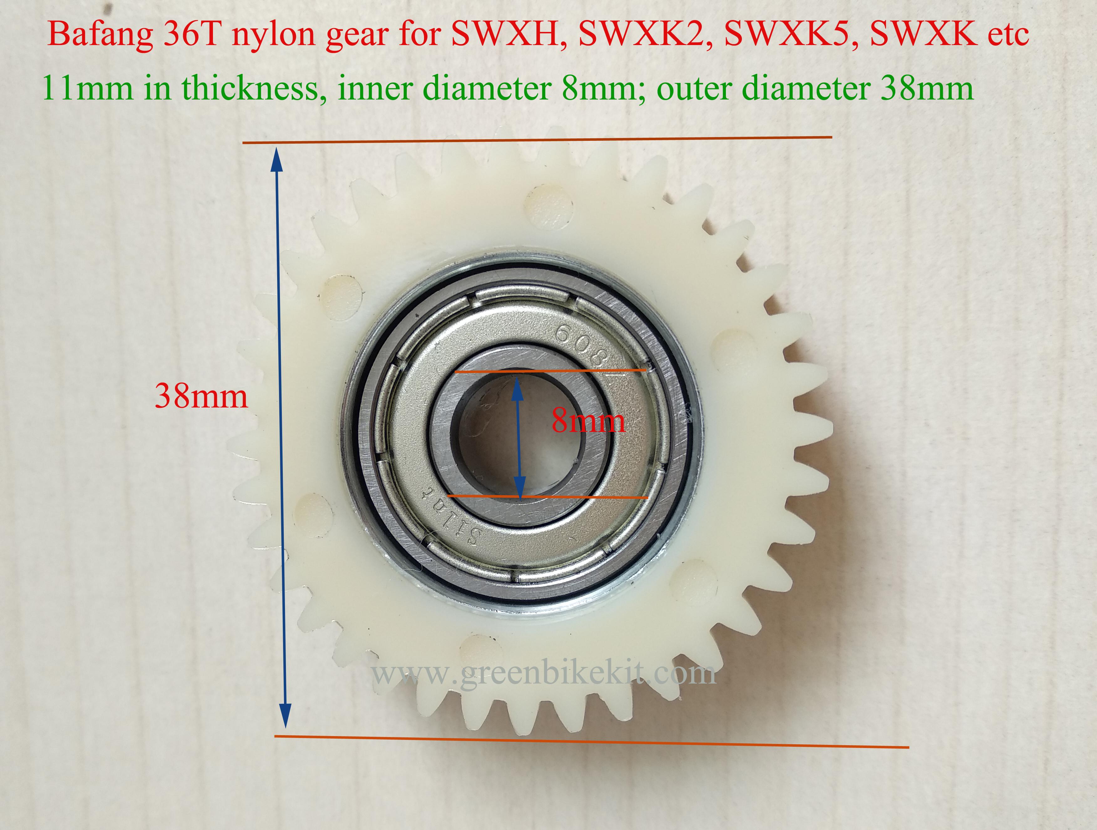 seegerringe 8mm 36 Teeth Replacement Gears for Bafang 250W Engines-Nylon Set 