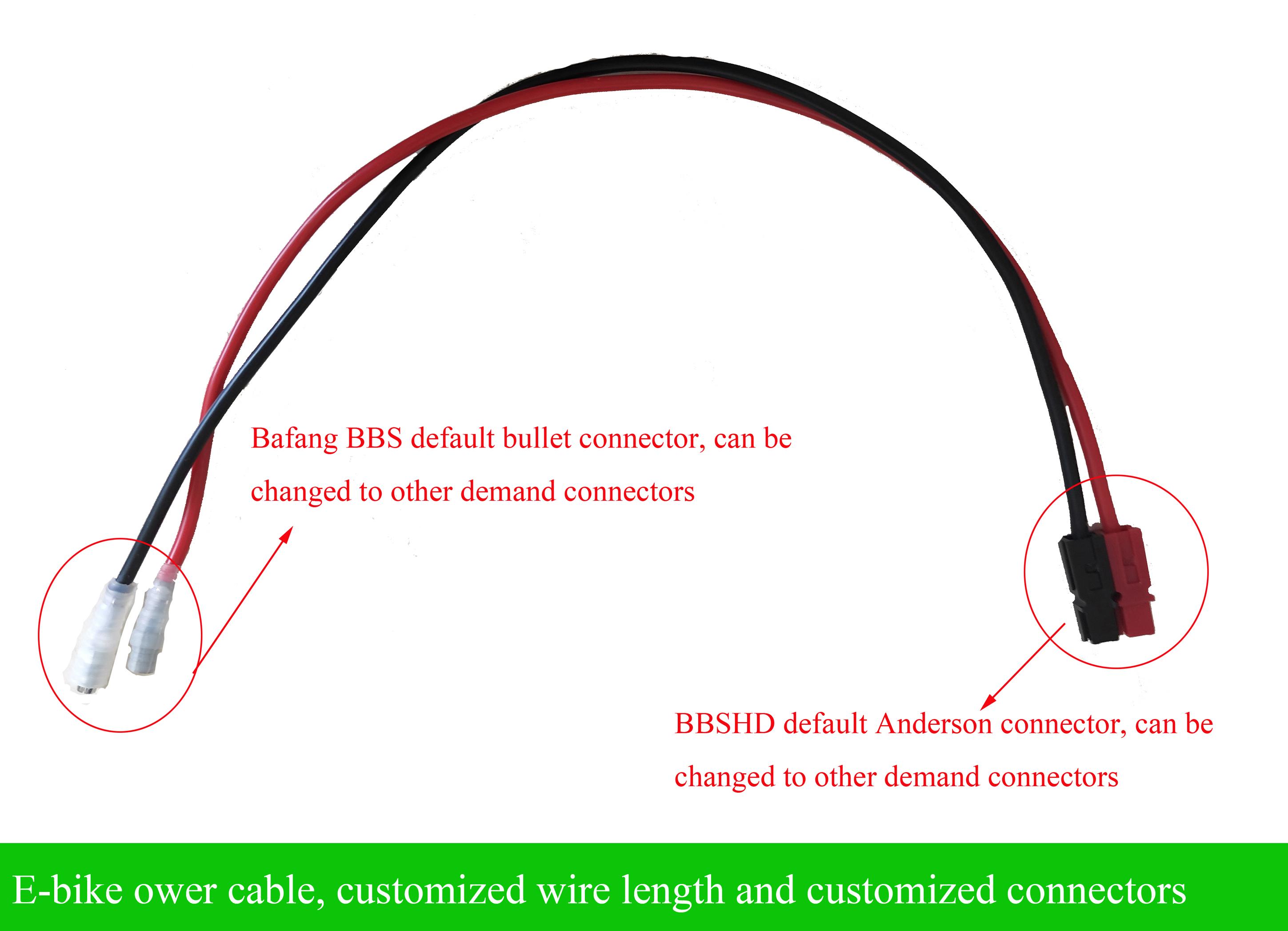 Bafang BBS01 BBS02 BBSHD e-bike battery power cable for conversion 