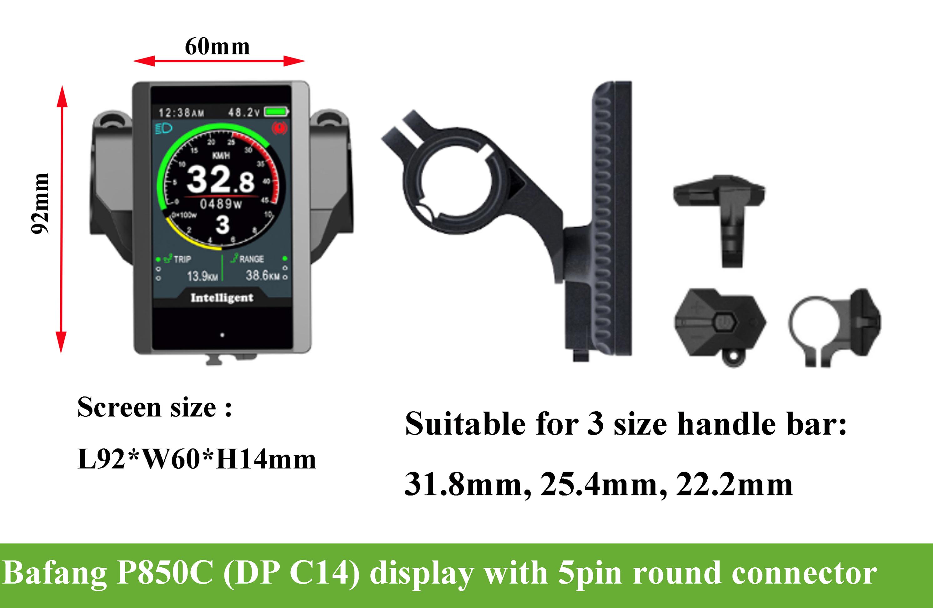 Bafang P850C display for Bafang mid motor/hub motors-Greenbikekit.com BBS,  ebike batteries, Bafang M620, Bafang M600, Bafang M500, Bafang M510, KT  controller with display-GreenBikeKit.com