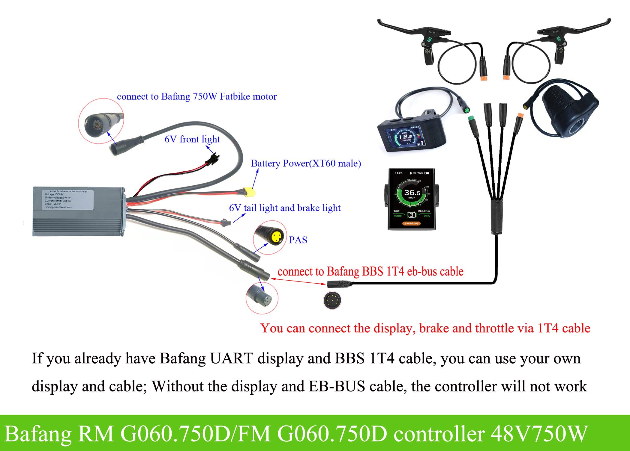 Bafang RM G060/FM G060 48V 750W controller -GreenBikeKit BBS