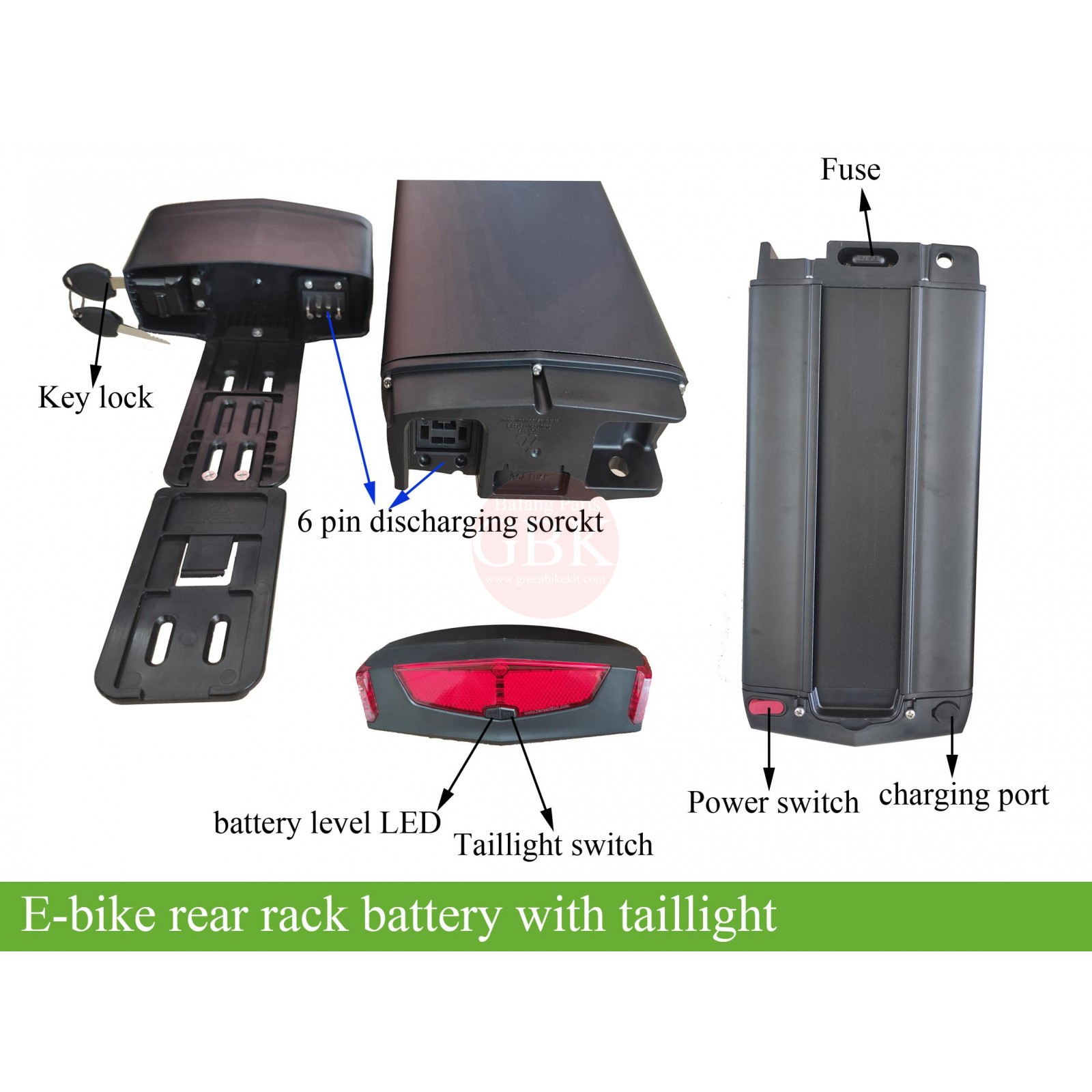Reention rack battery 36V for ebike by Samsung /Panasonic cells ...