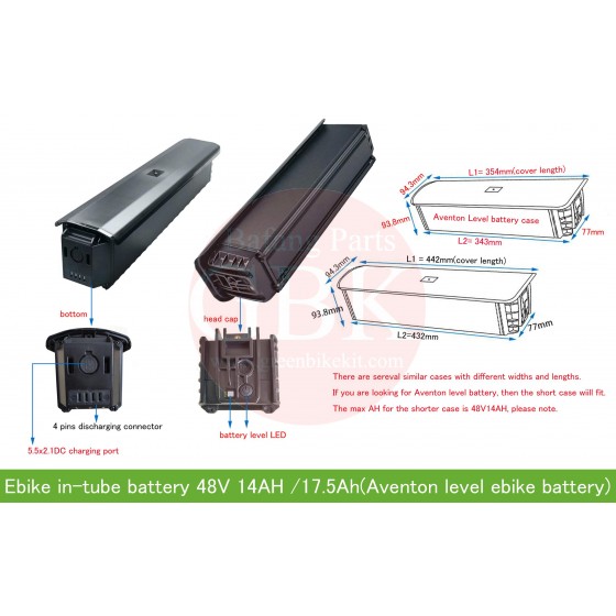 48V-14AH-840WH-intube-battery-MARKHOR-Aventon-level-replacement-battery