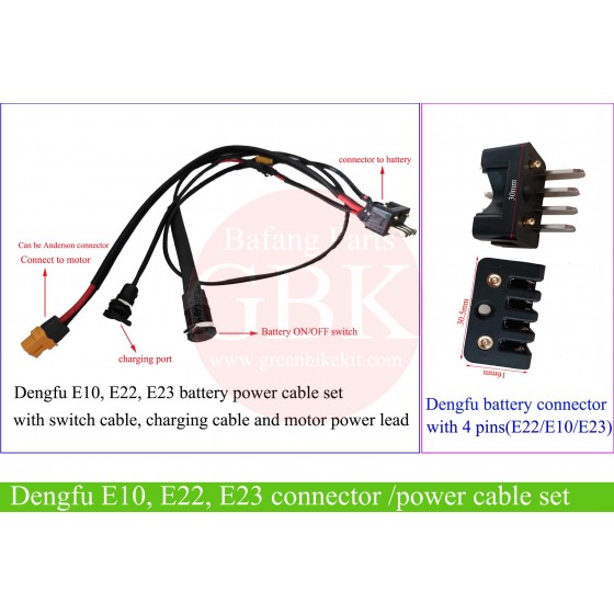 Dengfu-E10-E22-E23-battery-connector-power-cable-set
