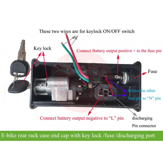 e-bike-rear-rack-battery-end-cap-with-key-lock-fuse-discharging-port
