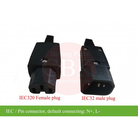 Prong connector-male and female-iec-plug