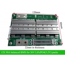 12S 30A balanced BMS for 36V LiFePO4 Battery