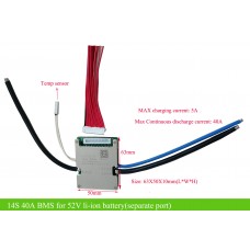 48V/52V 13S/14S 40A BMS with small size for Dorado battery