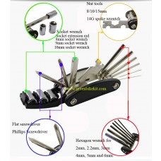 Bicycle multi-function tool sets for repair or e-bike conversion