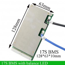 17S 30A 40A 50A BMS for 60V Li-ion battery pack with Balance LED light