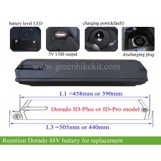 Dorado battery 48V 14AH 16AH 17.5AH 19AH 21AH 24AH (614wh -1200wh) for 1000W ~1800W ebikes