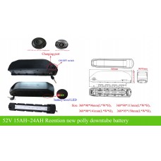 52V 15AH-24AH ebike polly/ Jumbo shark battery with smart bluetooth/mobile app