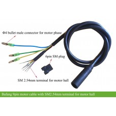 9 pin Motor cable with waterproof connector, male/female for hall sensored motor