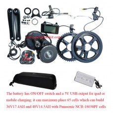 Bafang BBS01B kit 36V 250W with Hailong 02 downtube battery