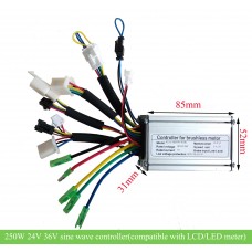  KT ebike 24V 36V 250W sinewave controller(CON63), compatible with KT LCD display/LED meter