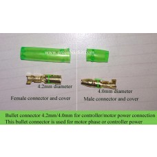 e-bike motor phase/controller power/TSDZ2 motor bullet connector 4.0/4.2mm with housing