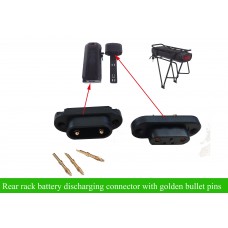 e-bike rear rack battery discharging connector with golden banana pins(pair)