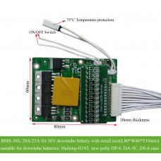 36V 10S Ebike battery PCM/BMS 20A/25A with small size for Hailong02/Jumboshark/Tigershark casing battery