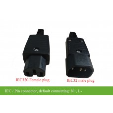 Prong connector/Pin connector, IEC32-male/IEC320 female