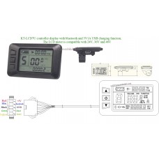 ebike Kunteng KT LCD7U 24V 36V 48V control panel LCD meter with USB output