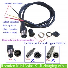 Jumbo shark/super shark/Dorado casing battery Reention mini XLR 3pin charging cable and charging port
