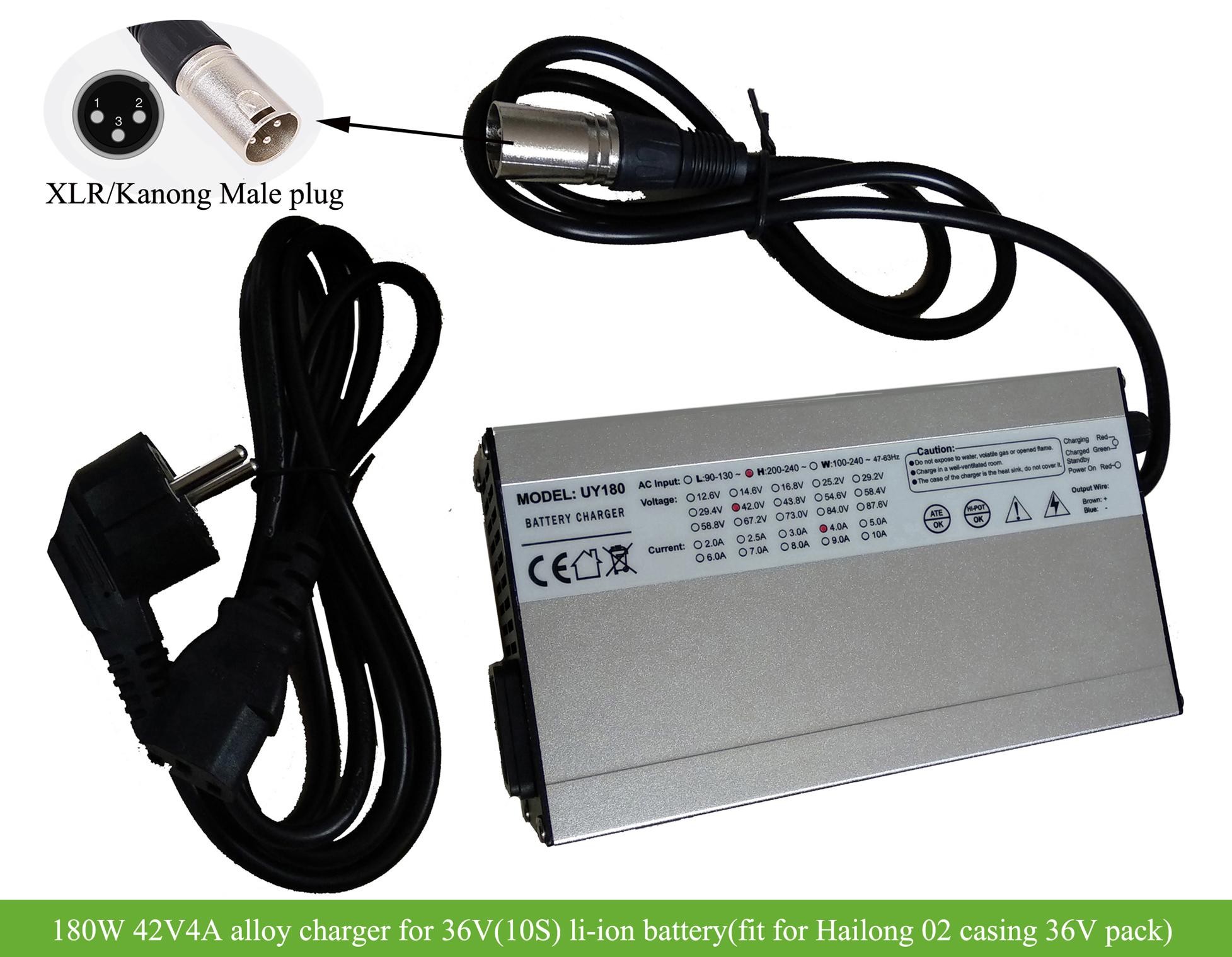 36v Hailong2 Downtube Battery Charger 180w 42v 4a With Xlr Kanong Connector Greenbikekit Com Online Store For Electric Bicycle Parts Greenbikekit Com