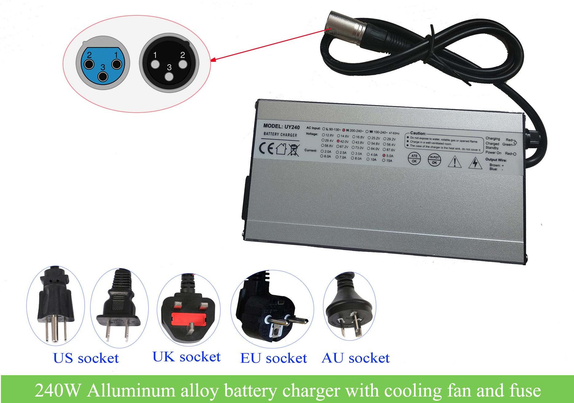 48V Lithium Charger 48V Lithium Battery Charger - 54.6V 3A Power Supply For 13S Li-ion Batteries 54.6v 3a Charger - View #2