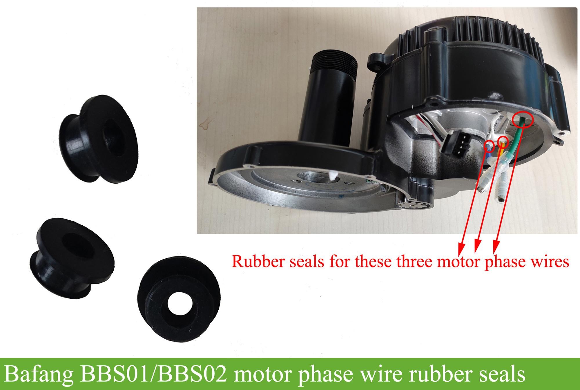 Bafang BBS01 BBS02 wire rubber seals for bbs motor phases-greenbikekit.com  BBS, ebike batteries, Bafang M620, Bafang M600, Bafang M500, Bafang M510,  KT controller with display-GreenBikeKit.com