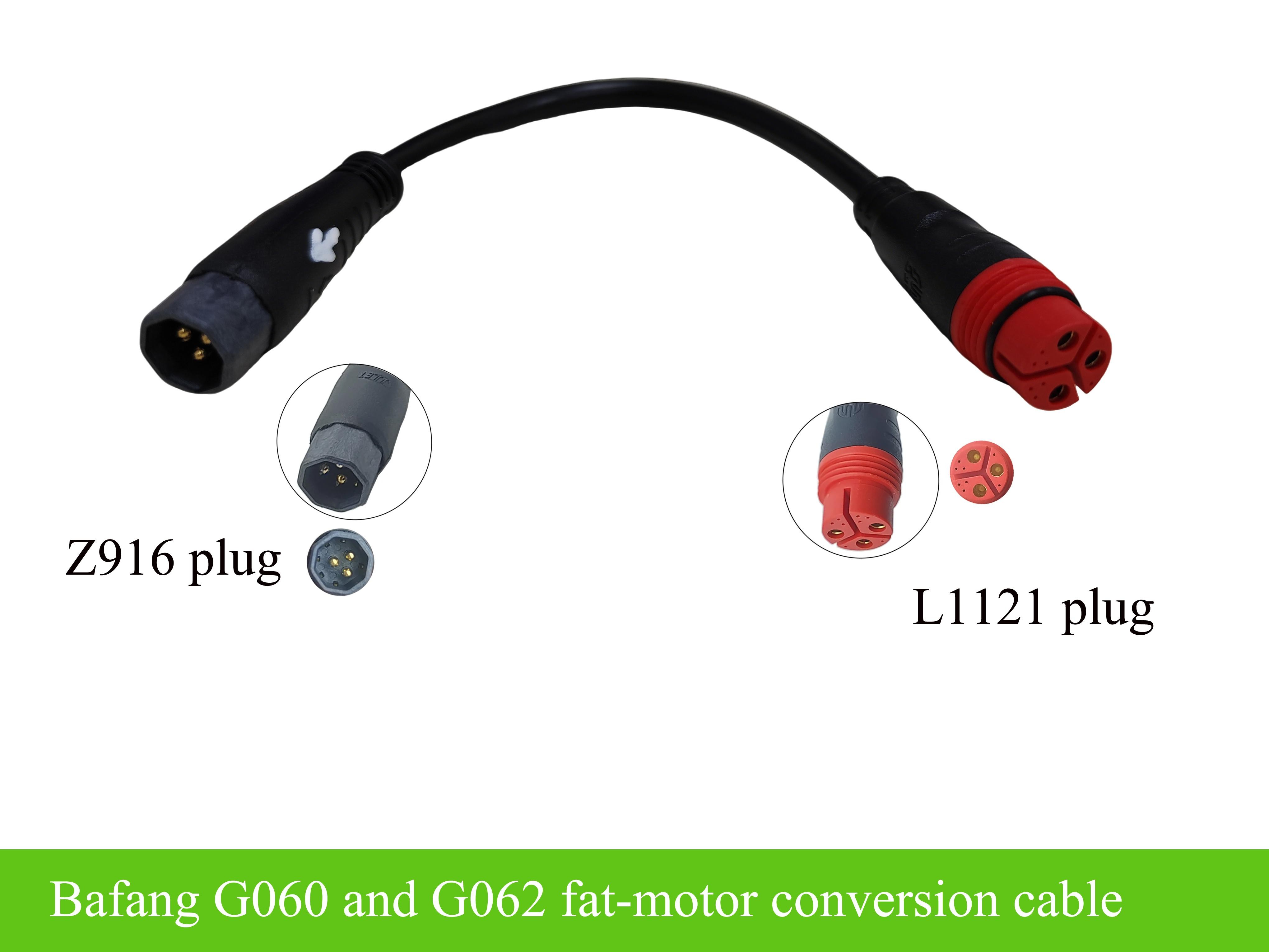 Bafang G060 G062 fat motor cable adapter Z916 male to L1121 female