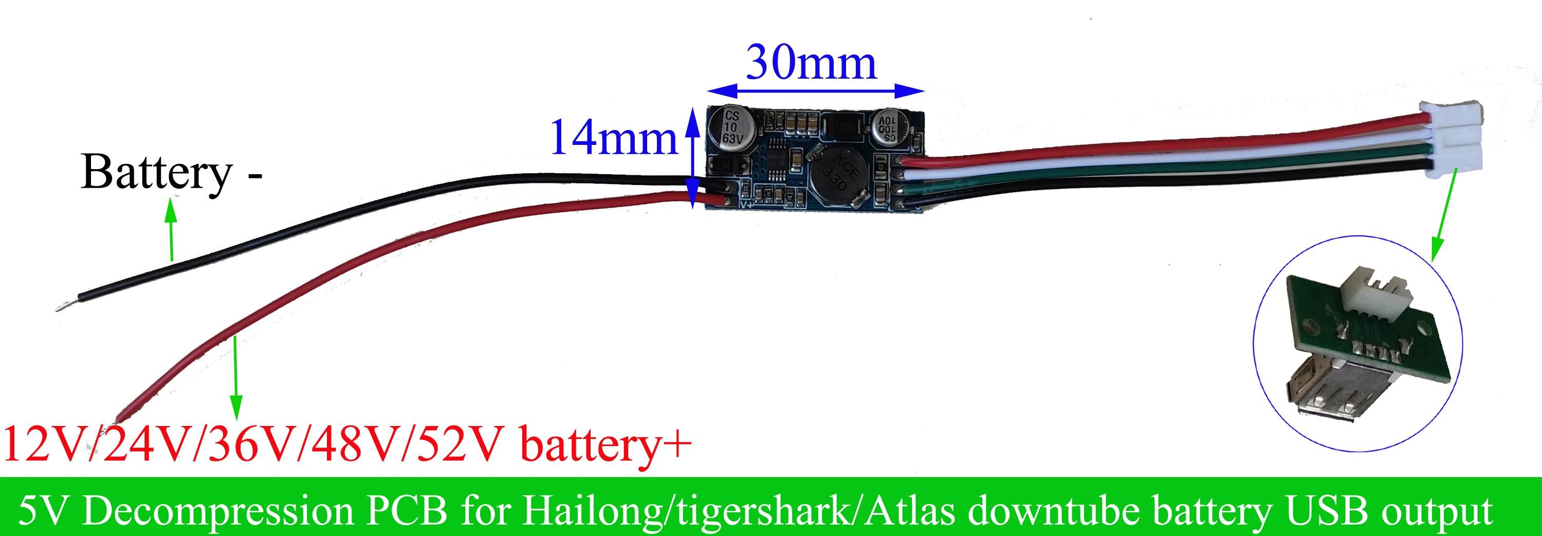 Loose Fascinate Exchange 5V Decompression PCB for 24v 36v 48v 52v Hailong/tigershark/downtube battery  USB output online store for e-bike battery, Bafang motor parts, e-bike  kit-GreenBikeKit.com