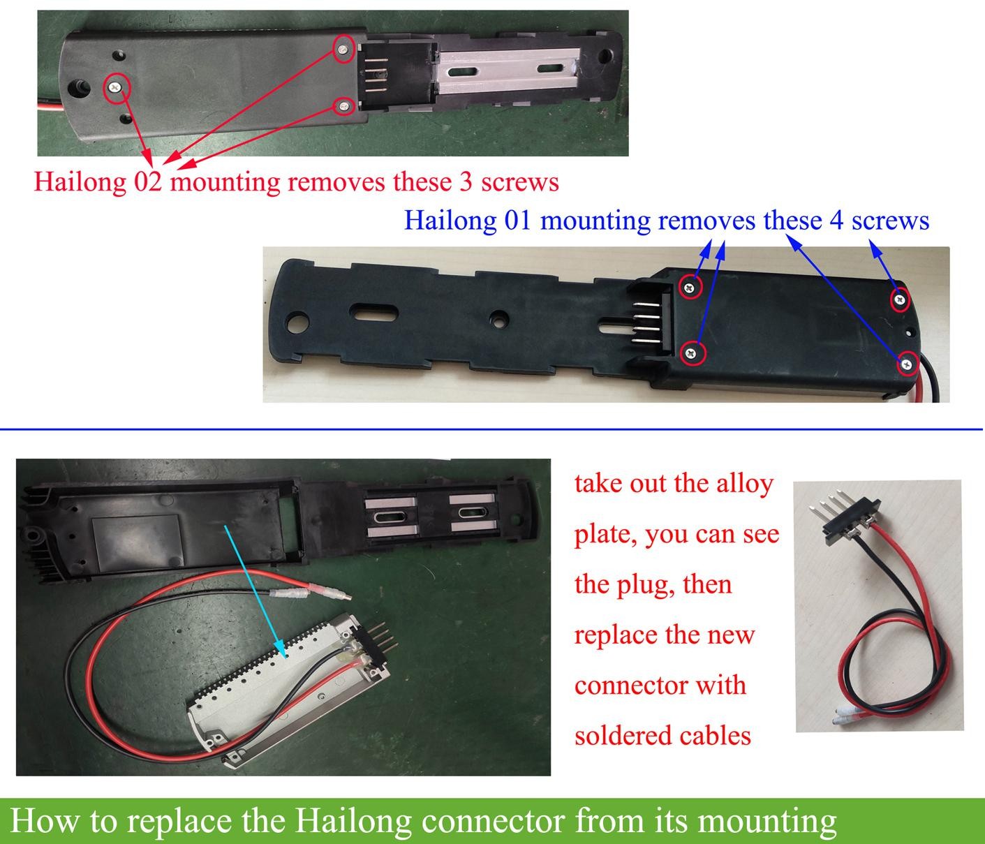 Hailong casing battery power cable for hailong 01 hailong02