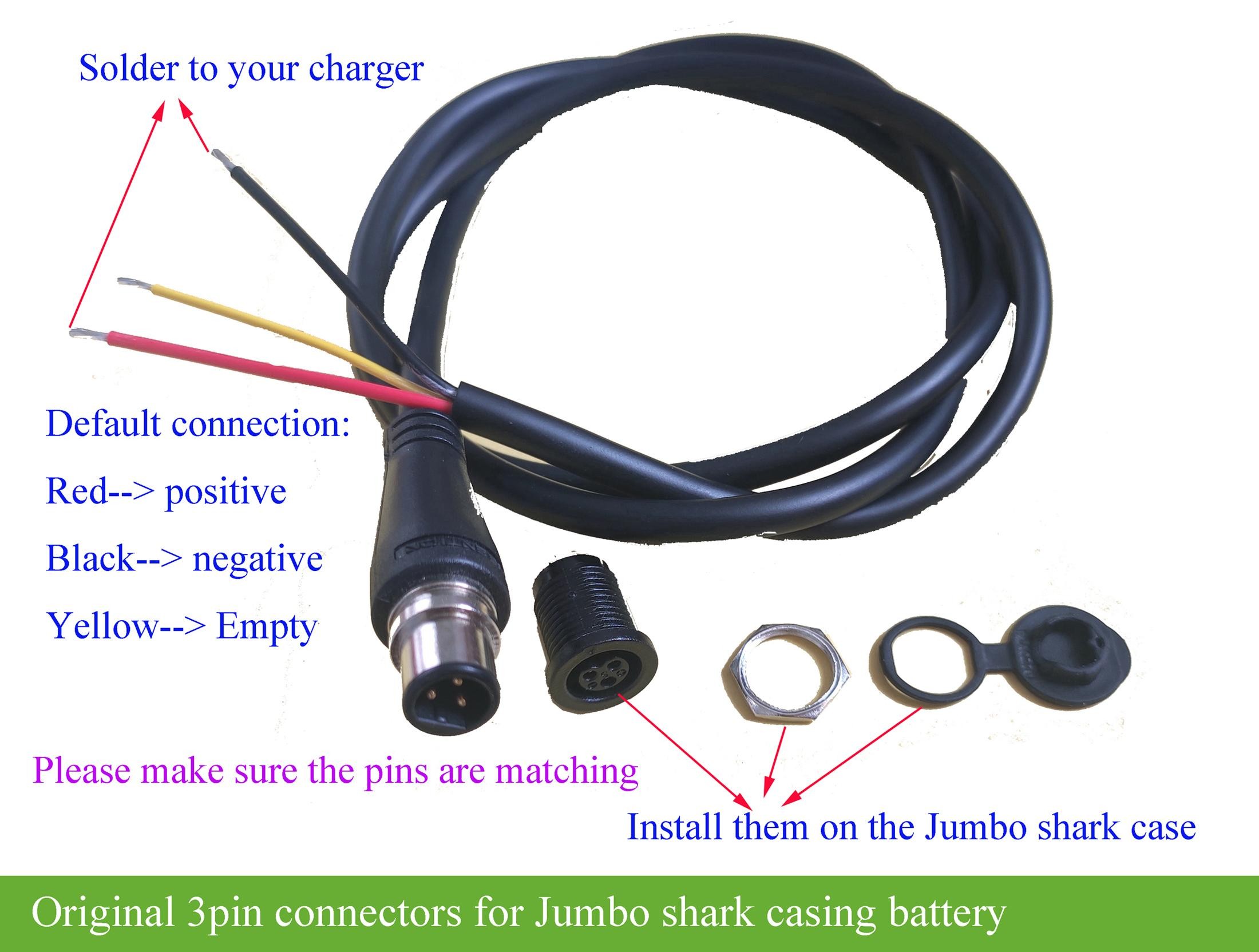 Jumbo shark super shark casing battery 3pin charging cable