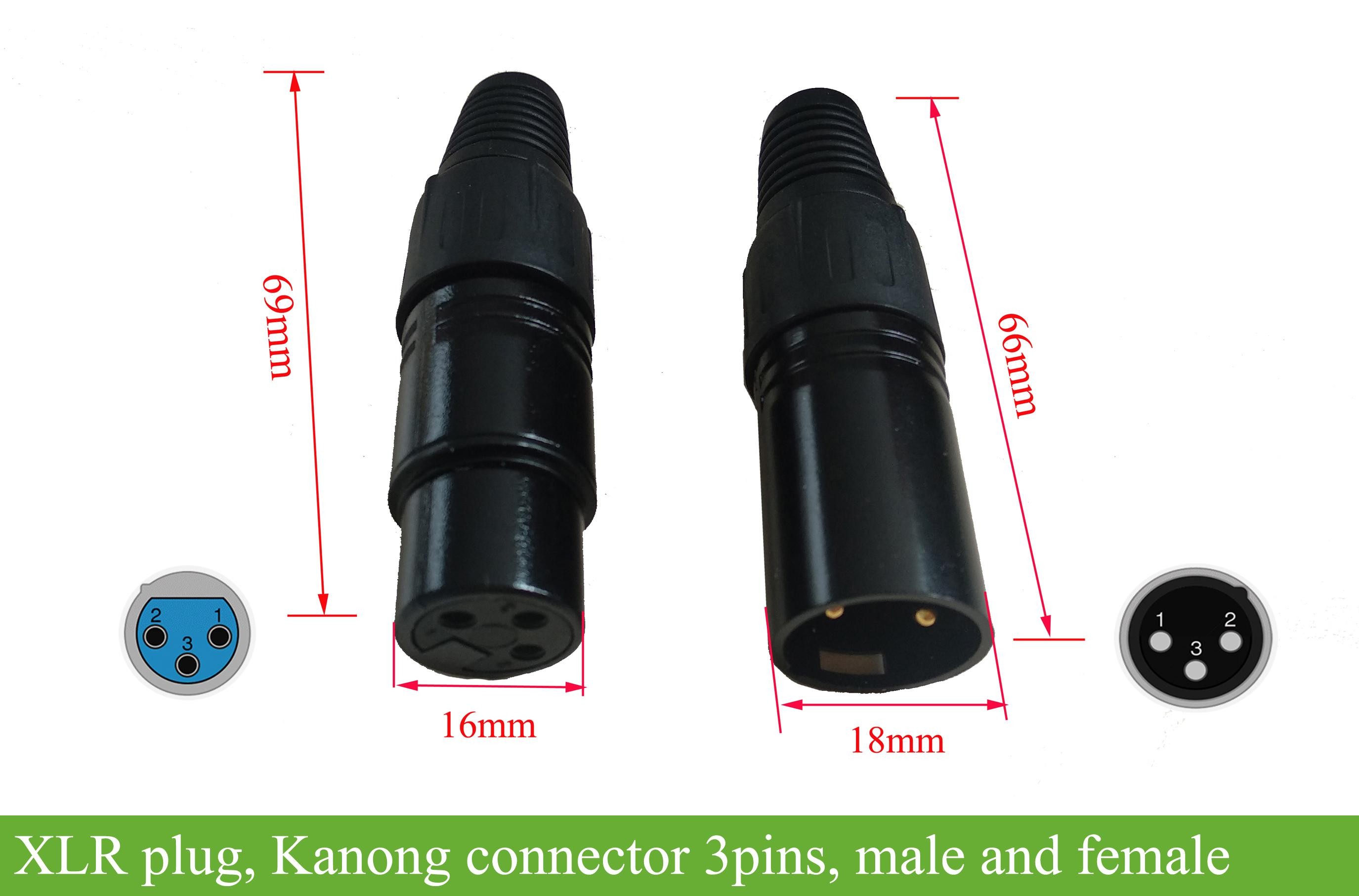 XLR, Neutrik, XLR connector,male and female kanong connector for