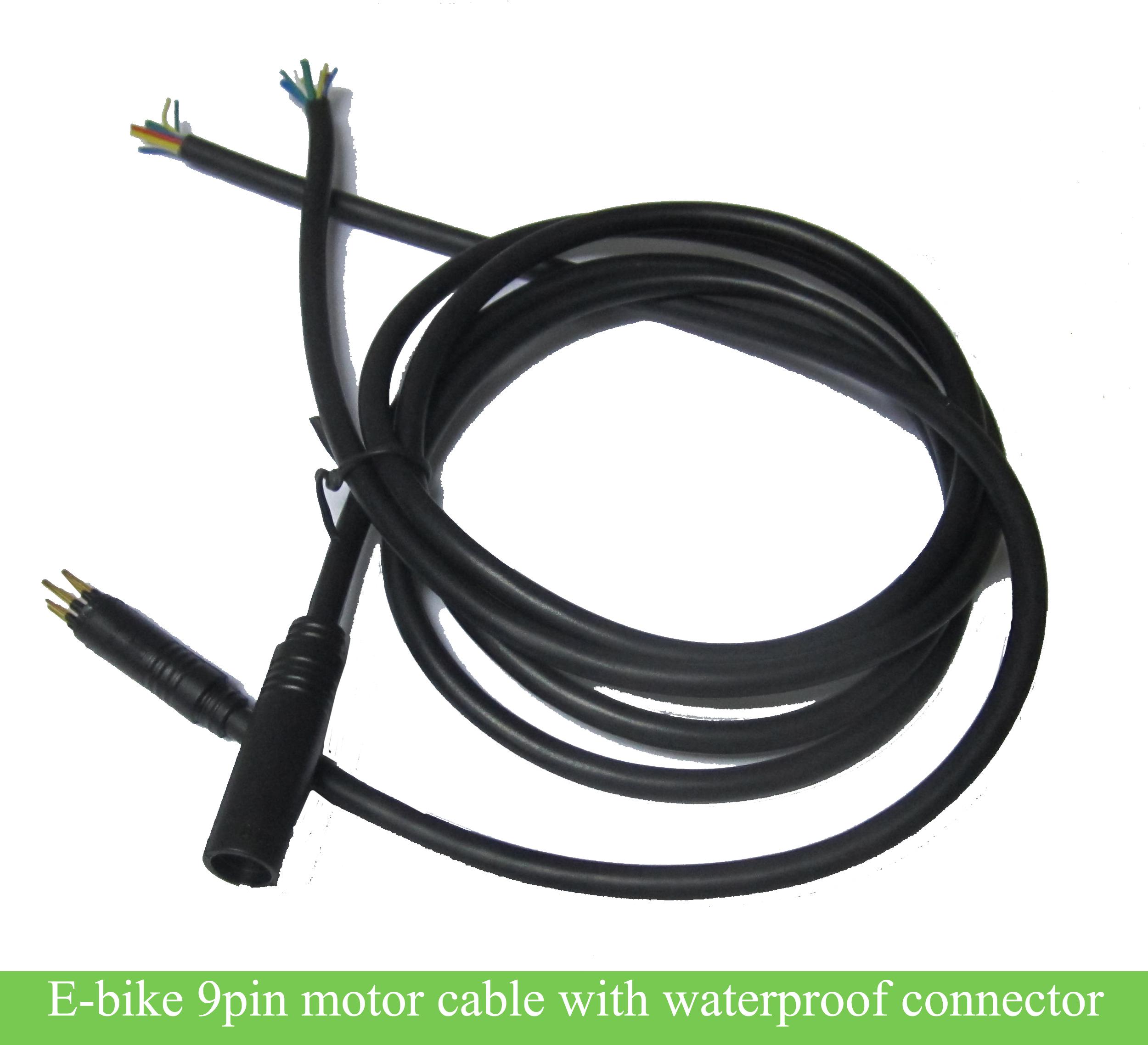9Pin Motor cable EBike Electric Bicycle Female To Male Connector Black Adapter
