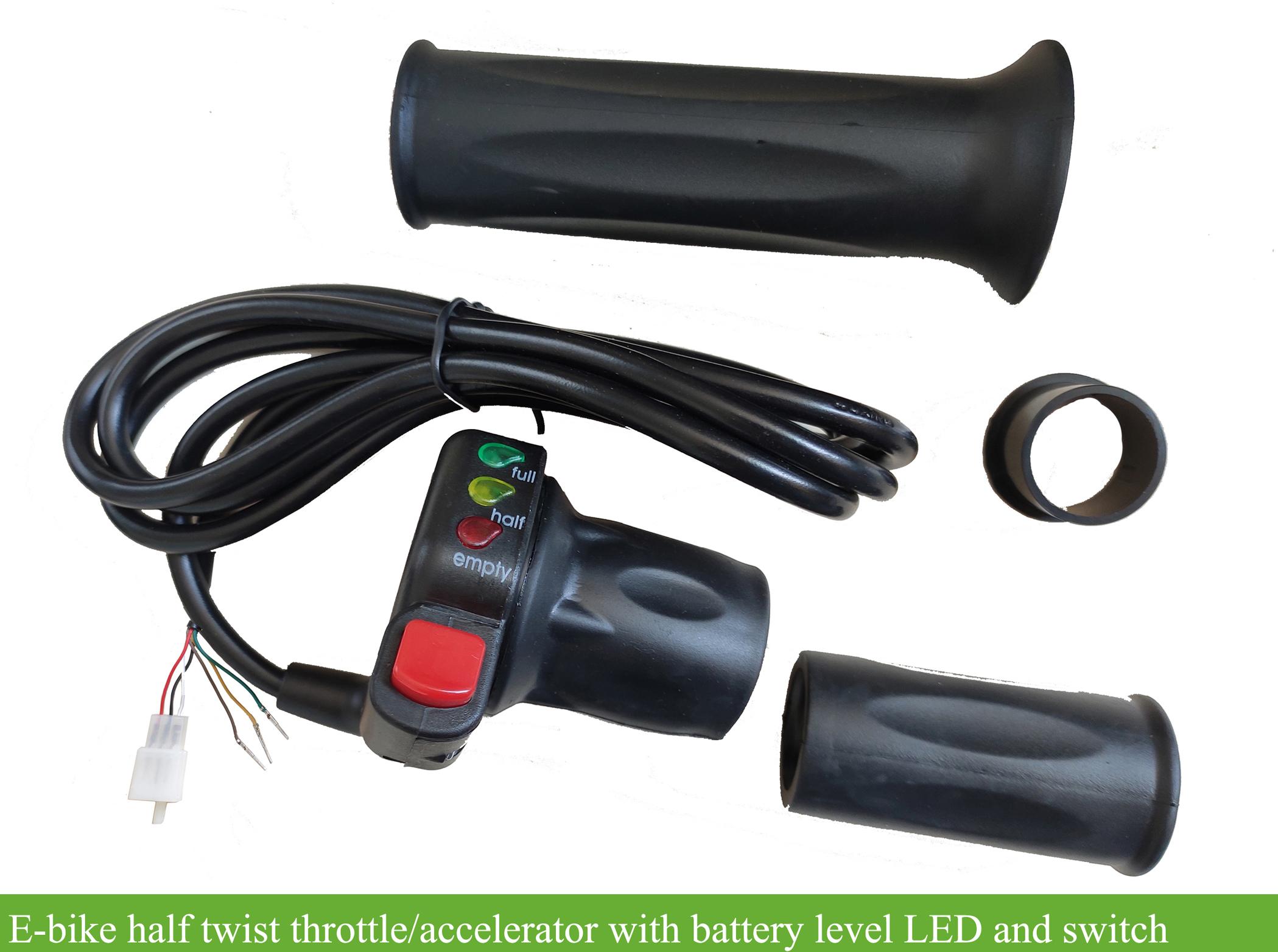 Electric-Bike 24V/36V/48V Half Twisting Throttle  W/LED Voltage Display Level 